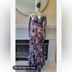 Chic Floral Maxi Dress in Purple and Pink
